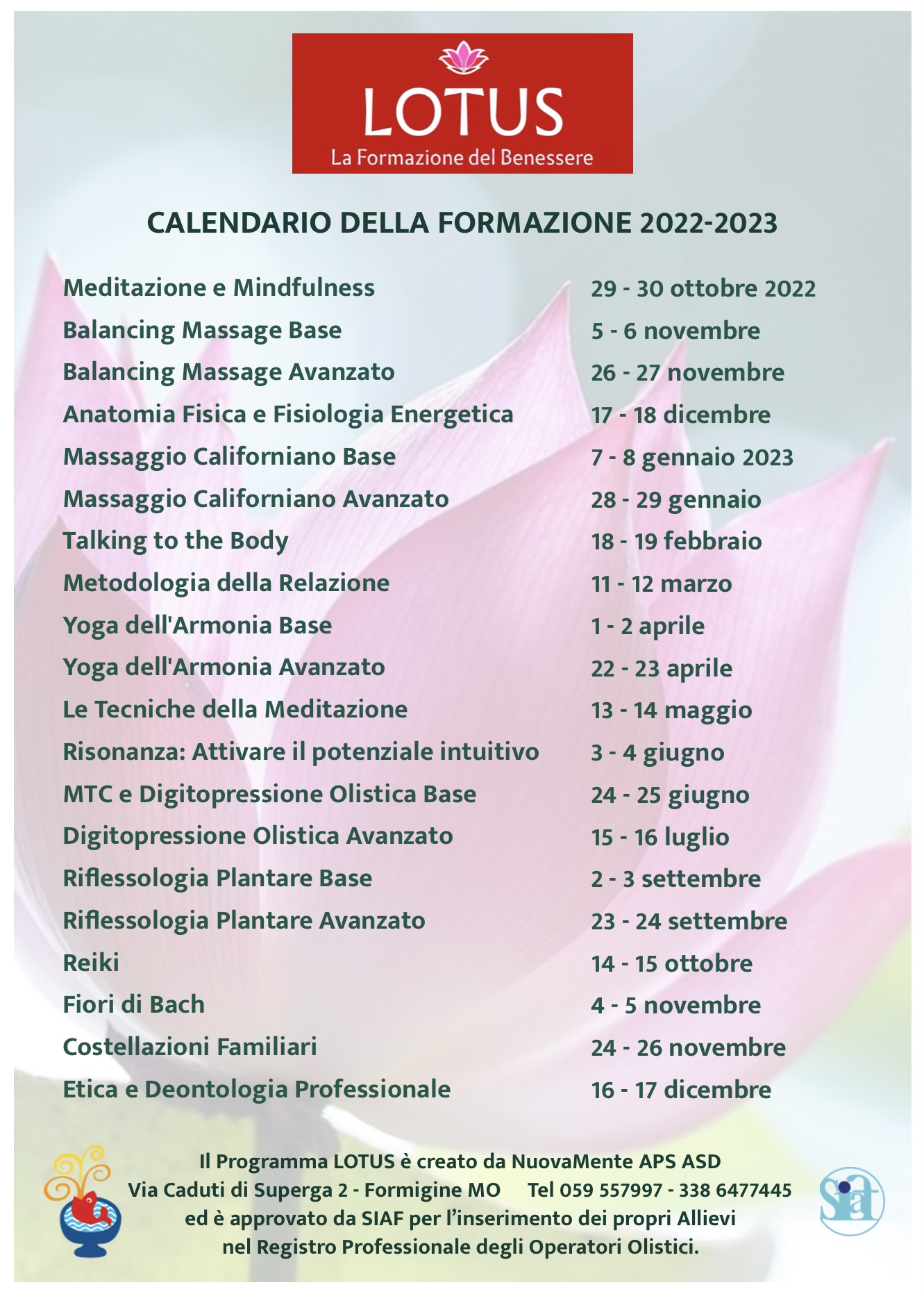 Programma Lotus 2022-2023